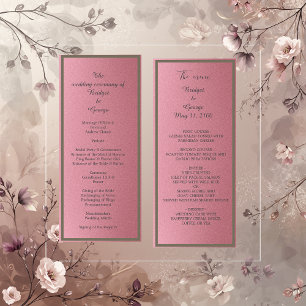 dreamy pink glitter wedding menu & program