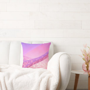 Dreamy Pink Lace Abstract Throw Pillow