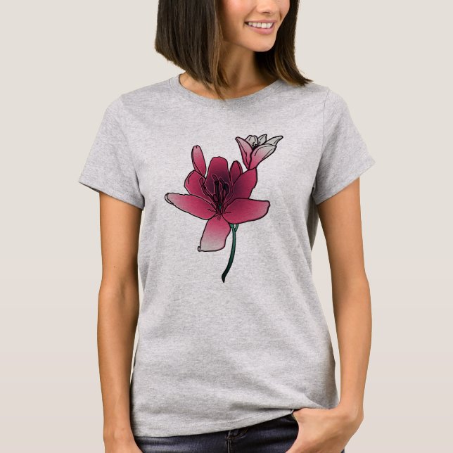 Dreamy Pink Lilies T-Shirt (Front)