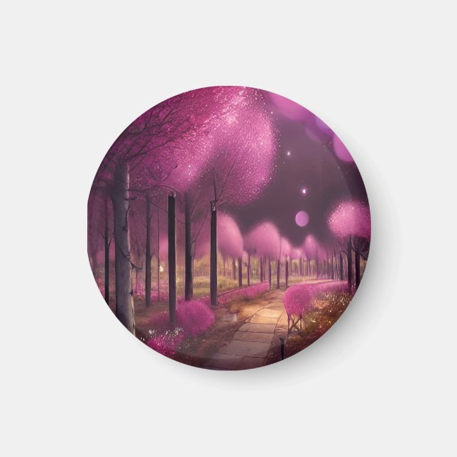 Dreamy Pink Nightscape Magnet (Front)