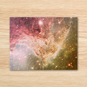Dreamy Pink Orange Ombre Beautiful Nebula Jigsaw Puzzle