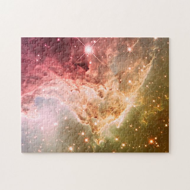 Dreamy Pink Orange Ombre Beautiful Nebula Jigsaw Puzzle (Horizontal)