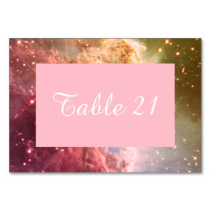 Dreamy Pink Orange Ombre Beautiful Nebula Numbered Table Number