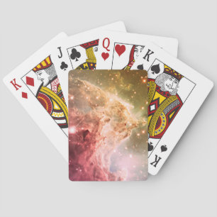Dreamy Pink Orange Ombre Beautiful Nebula Playing Cards