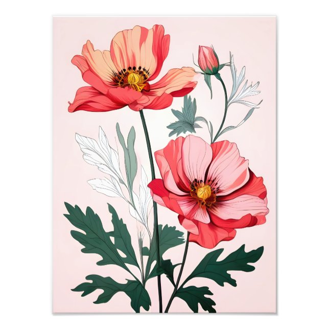  Dreamy Pink Poppies Photo Print (Front)