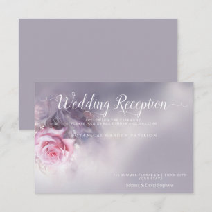 Dreamy Pink Rose - Dusty Lilac Thank You Card