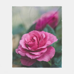 Dreamy Pink Rose Fleece Blanket