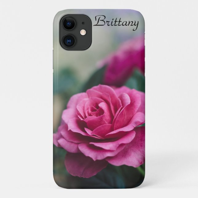 Dreamy Pink Rose *personalise* Case-Mate iPhone Case (Back)