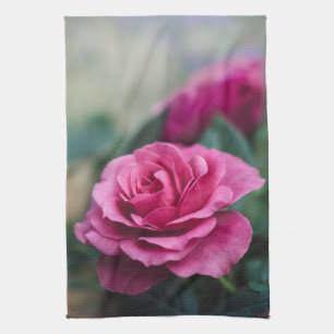 Dreamy Pink Rose Tea Towel