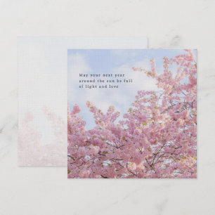 Dreamy pink tree, spring aesthetic, greeting card