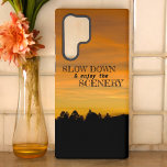 Dreamy Prairie Hills At Sunset Personalised Samsung Galaxy Case<br><div class="desc">Peaceful dusk scenery! This photograph of a warm tranquil sunset with a darkened pine tree horizon line in a Northern Arizona prairie makes a unique case. Fill in the template fields with your words, remove text or edit using the design tool to select a font style, size and colour you...</div>
