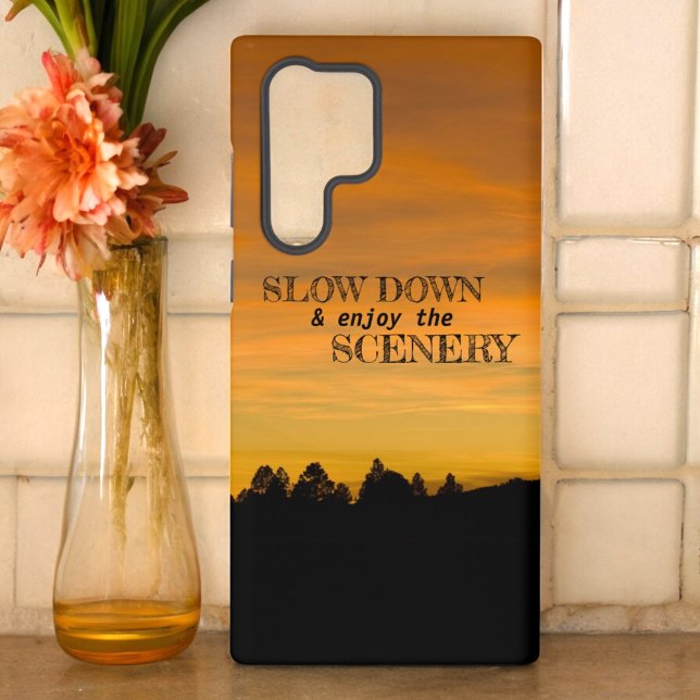 Dreamy Prairie Hills At Sunset Personalised Samsung Galaxy S22 Ultra Case (Samsung phone case back with template text)