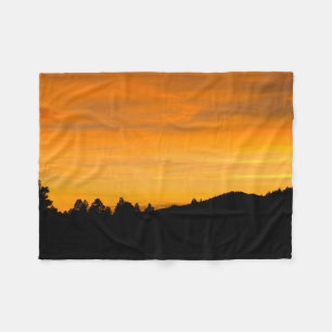 Dreamy Prairie Hills Silhouette At Sunset Photo Fleece Blanket