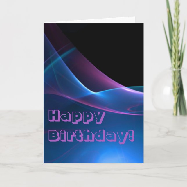 Dreamy Purple Blue Abstract Art Blank Inside Card (Front)