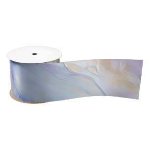 Dreamy Purple Blue Mist Gold Pearl Satin Ribbon