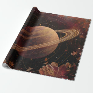 Dreamy Purple Cosmos Crystal Planet Wrapping Paper