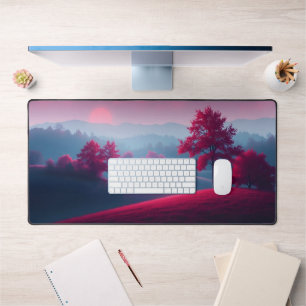 Dreamy Purple Fall Forest Desk Mat - Mystical Autu