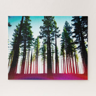 Dreamy Purple Tree in Enchanted Forest Jigsaw Puzzle