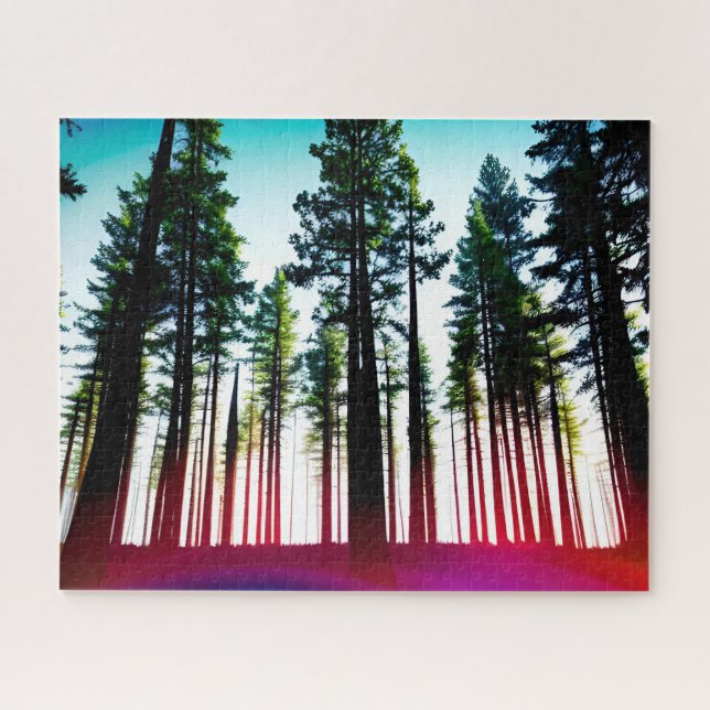 Dreamy Purple Tree in Enchanted Forest Jigsaw Puzzle (Horizontal)