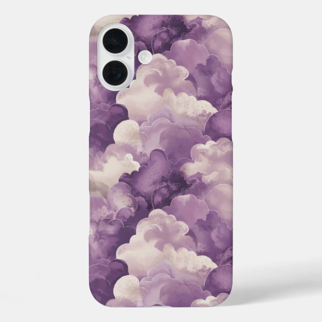 Dreamy Purple Watercolor Clouds Case-Mate iPhone Case (Back)