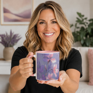 Dreamy Purple Wildflower Meadow Watercolor Mug