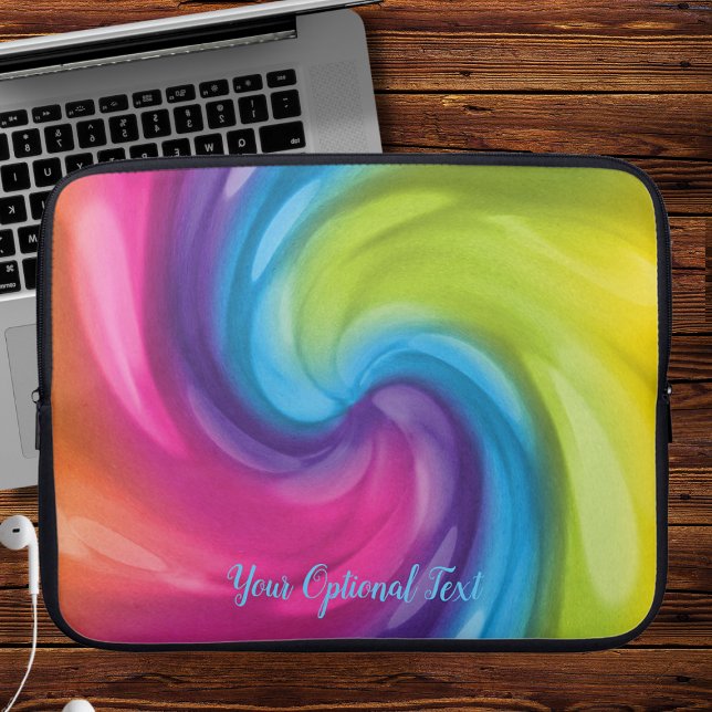 Dreamy Rainbow Swirl Laptop Sleeve (Creator Uploaded)