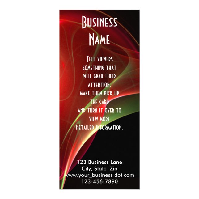 Dreamy Red and Green Sweep Rack Card (Front)