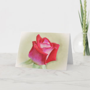 Dreamy Red Pink Rose Art Note Card