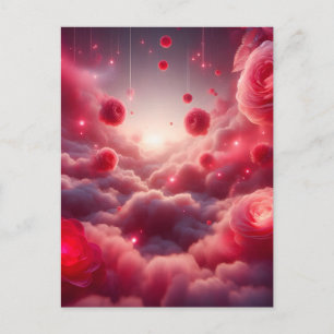 Dreamy Romantic Fantasy Roses Love Announcement Postcard