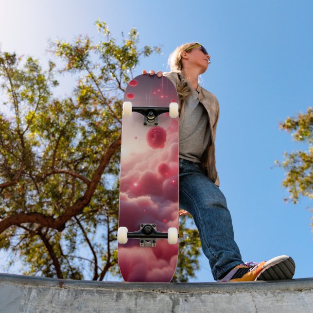 Dreamy Romantic Fantasy Roses Love Skateboard (Outdoor 1)
