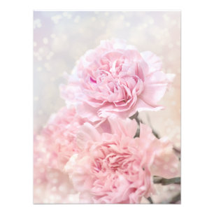 Dreamy Romantic Pink Carnations Customizable Photo Print