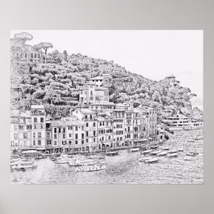Dreamy Romantic Portofino, Italy Poster