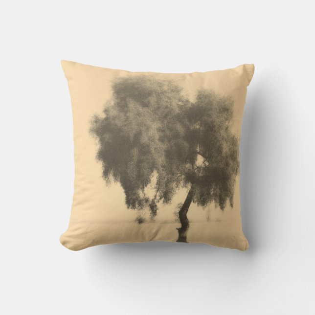 Dreamy Romantic Tree Sketch Cushion (Front)