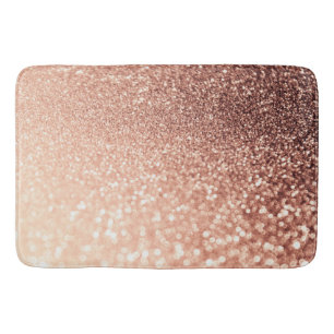 Dreamy Rose Gold Glitter - Peach Glittereffect Bath Mat