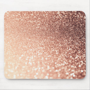 Dreamy Rose Gold Glitter - Peach Glittereffect Mouse Pad