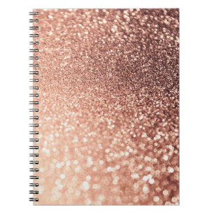 Dreamy Rose Gold Glitter - Peach Glittereffect Notebook
