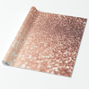 Dreamy Rose Gold Glitter - Peach Glittereffect Wrapping Paper
