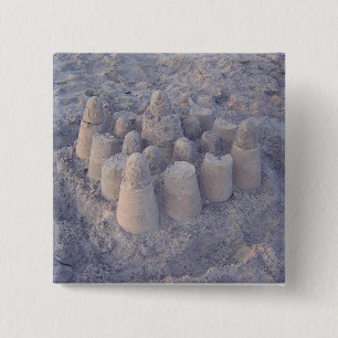 dreamy sandcastle 15 cm square badge