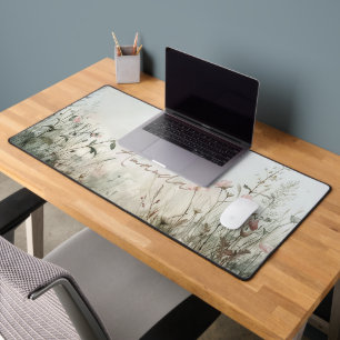 Dreamy Scene of Spring Flowers Desk Mat