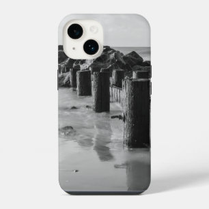 Dreamy Seawall Grayscale iPhone Case
