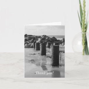 Dreamy Seawall Grayscale Thank You Card