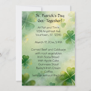 Dreamy Shamrocks St. Patrick's Day Invitation