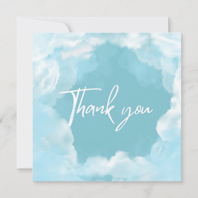 Dreamy She's on cloud 9 Elegant Bridal Shower  Thank You Card (Front)