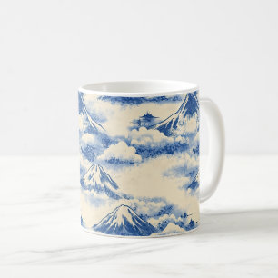 Dreamy Sky Blue Snow Mountain Scenic Pattern Coffee Mug