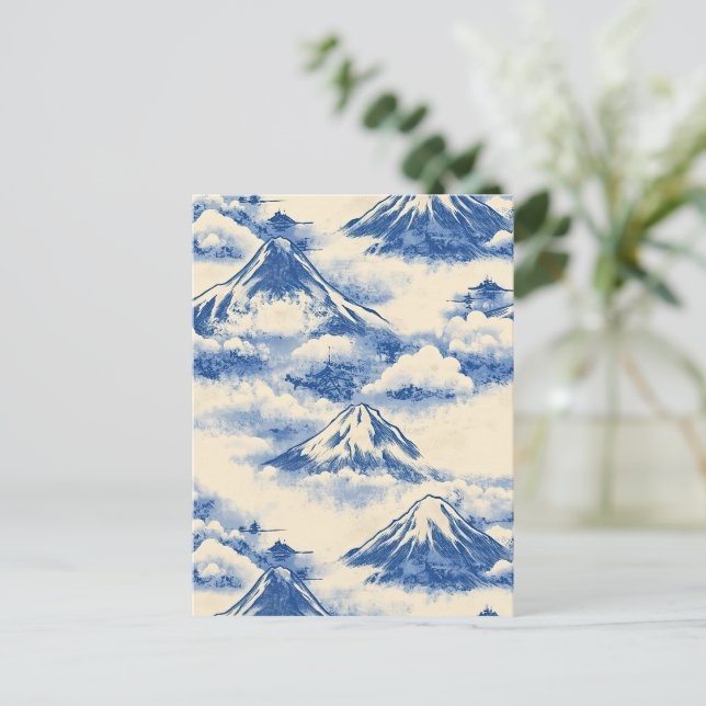 Dreamy Sky Blue Snow Mountain Scenic Pattern Postcard (Standing Front)