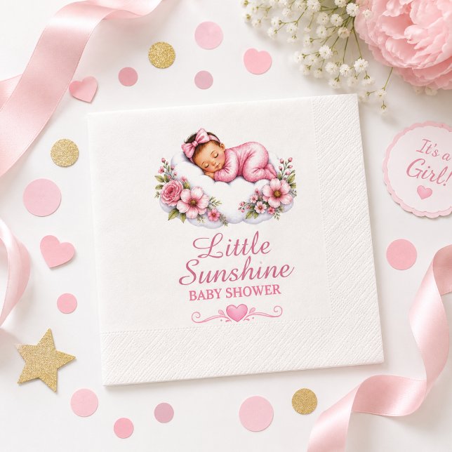 Dreamy Sleeping Baby Cloud Blossom Theme Napkin (Creator Uploaded)