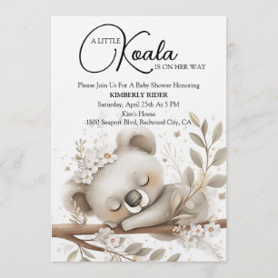 Dreamy Sleeping Koala Invitation