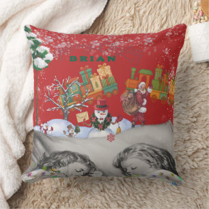 Dreamy Sleepy Children Toys Vintage  Cushion