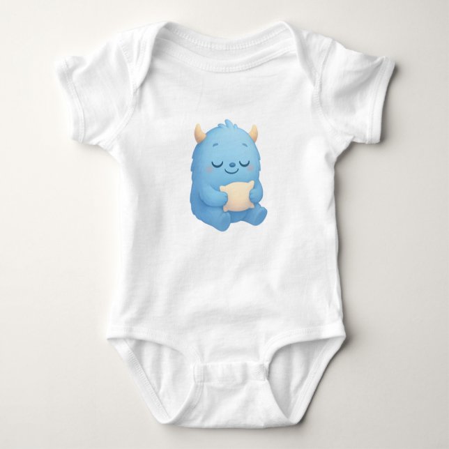 Dreamy Sleepy Monster Baby Bodysuit — Sweet Dreams (Front)