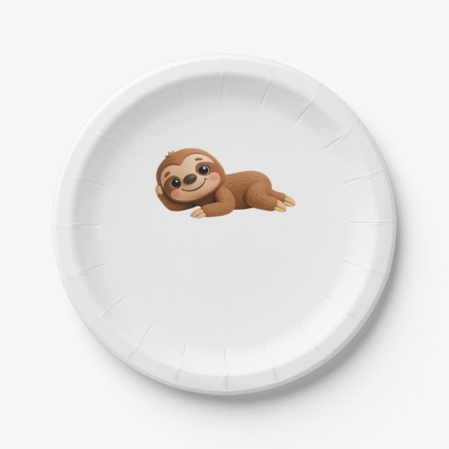 Dreamy Sloth Paper Plate (Front)